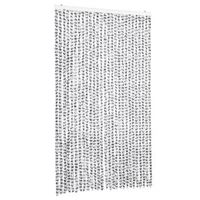 cortina antimoscas chenilla gris claro y gris oscuro 118x220 cm