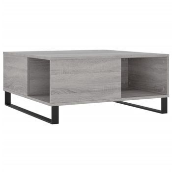 Mesa De Centro Madera Contrachapada Gris Sonoma 80x80x36,5 Cm Vidaxl