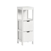 armario de bano con 1 estante y 2 cajones mdf blanco
