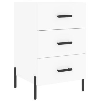Mesita De Noche | Mesa Auxiliar | Mesilla Madera De Ingeniería Blanco 40x40x66 Cm