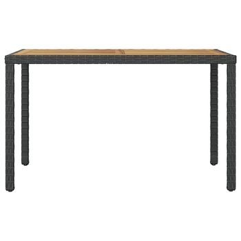 Mesa De Jardín | Mesa De Exterior Madera Maciza Acacia Negro Y Marrón 123x60x74 Cm