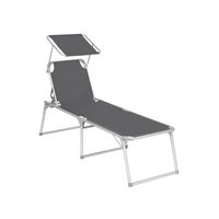 tumbona con respaldo reclinable gris