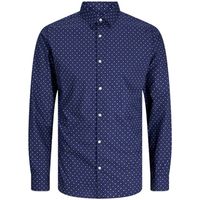 jack  jones camisa manga larga 12260131 jjjoe print shirt ls aw24 navy blazer ditsy aop para hombre