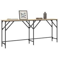 mesa consola  mesa de entrada  mesa auxiliar madera de ingenieria roble sonoma 180x29x75 cm cfw772074
