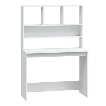 Mesa De Escritorio | | Escritorio De Despacho | Escritorio Estantes Madera Contrachapada Blanco 102x45x148 Cm