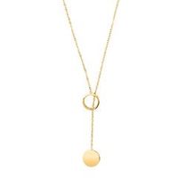 cadena en y grabable de acero inoxidable chapado en oro