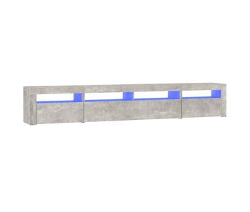 Mueble tv - mesa de tv con luces led gris hormigón 240x35x40 cm