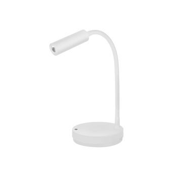 Lámpara De Mesa Led Stem 5w Blanca, Luz Cálida, Carga Inalámbrica Y Cabezal Ajustable