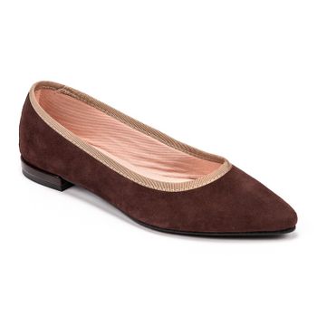 Bailarina ante marrón y beige