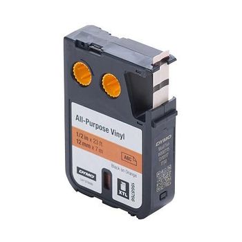 Dymo 1868766 Original Label Tape (12mm x 7m) Black On Orange