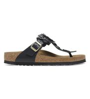 birkenstock para mujer 1026719 sandalias de piel gizeh flowers ajuste estrecho negro 38 plano ninguno casual