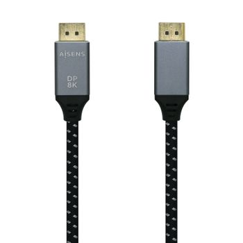 Aisens Cable Displayport V1.4 8k 60hz macho a macho 1m gris negro