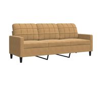 vidaxl sofa de 3 plazas terciopelo marron 180 cm
