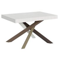 mesa extensible de 4 a 10 personas blanca con patas entrelazadas de 4 colores l 130 a 234 cm artemis