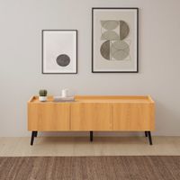 mueble tv 3 puertas color roble