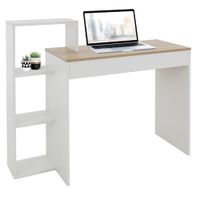escritorio con estanteria 110x72x40 cm blancomadera de roble sonoma