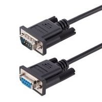 cable 3m serie rs232 para madem nulo crossover cruzado serial con blindaje de al-mylar cable db9 de puerto com hembra a macho compatible con dispositivos dte