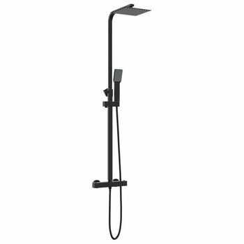 Juego De Sistema De Ducha Termostática Negro 25,5 X 46 X 123 Cm Vidaxl