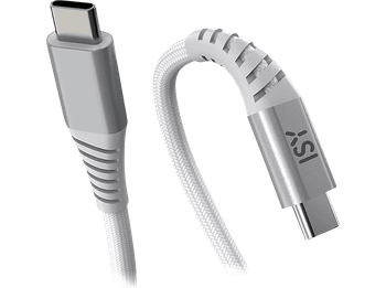 Cable USB-C - ISY ICN-5000-WT-CC, De a USB-C, 2 m, 65W, Blanco