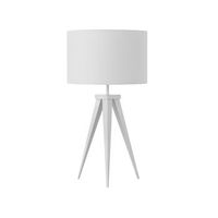 lampara de mesa de metal blanco 55 cm tripode pantalla de tambor stiletto - blanco