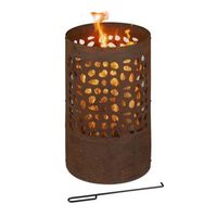 barril de fuego con proteccion contra chispas - brown - 229x772x38cm