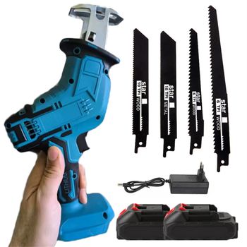 Sierra recíproca eléctrica inalámbrica de 100MM, herramienta de corte de madera y Metal de velocidad variable de 3000RPM, sierra eléctrica para batería Makita de 18V