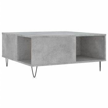 Mesa De Café - Mesa De Centro Madera Contrachapada Gris Hormigón 80x80x36,5 Cm