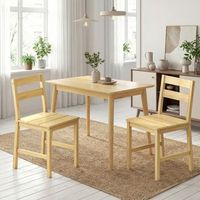 2 sillas de comedor de bambu homcom 42x45x80 cm- natural