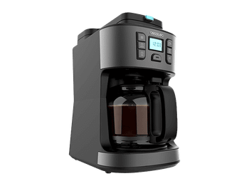 Cafetera de goteo - Cecotec Coffee 66 Grind & Drop, 12 tazas, 1086 W, Programable, Capacidad 1.8 L, Tecnología ExtremeAroma, Grey