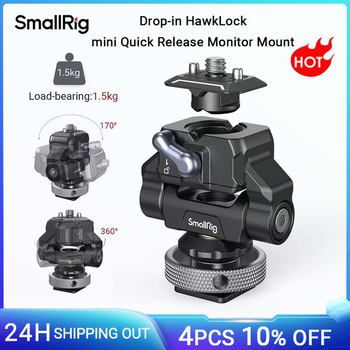 SmallRig-mini Monitor de liberación rápida HawkLock, montaje con zapata fría, Soportes giratorios de 360 ° e inclinación de 170 °, para Monitor de 5 y 7 pulgadas