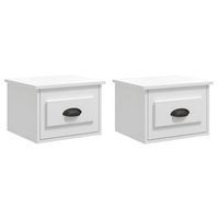 mesitas de noche de pared 2 uds blanco brillante 415x36x28 cm vidaxl