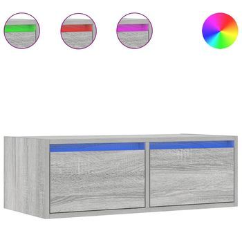 Mueble De Tv Con Luces Led Sonoma Gris 75x35,5x25 Cm