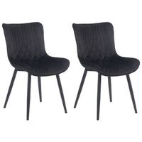clp juego de 2 sillas de comedor brady terciopelo negro 62x50x805 cm