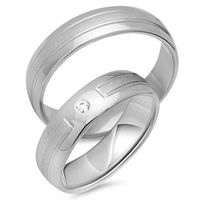 alianzas oro blanco 18 quilates con diamante