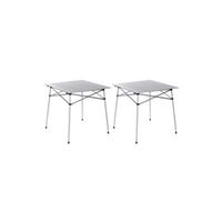 lote de 2 mesas de camping con listones - ocamp - funda de transporte incluida - 70 x 70 x 70 cm