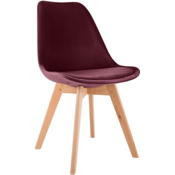 Silla De Comedor Linares Elegante Y Cómoda Para Tu Hogar Terciopelo Burdeos 50x49x83 Cm Clp