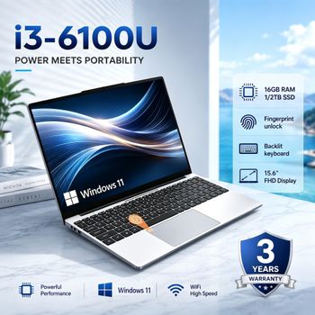 Portátiles empresariales de Xiaman, 15,6 pulgadas, portátil ultrafino con procesador Intel Core i3-6100U, 16 GB de RAM, SSD de 1 TB, Windows 11, ideal para oficina, juegos, estudios, uso doméstico,