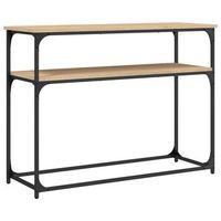 mesa consola madera de ingenieria roble sonoma 100x355x75 cm vidaxl
