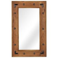 espejo de madera maciza de acacia 50x80 cm vidaxl