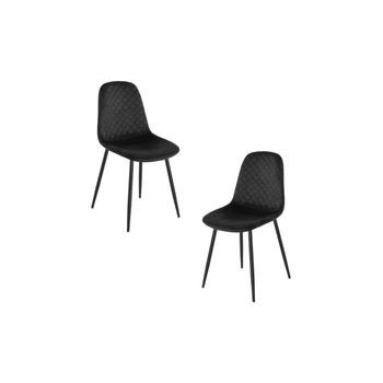 Pack 2 Sillas Boide De Terciopelo 85*43.50*38.50 Cm - Negro