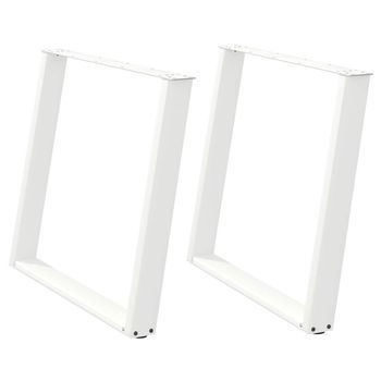 Patas Para Mesa Comedor Forma U 2 Uds | Patas Para Mesa Acero Blanco 100x(72-73)cm