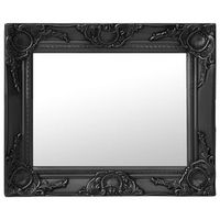 espejo de paredrespejo de bano estilo barroco negro 50x40 cm cfw489521