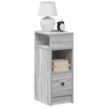 Mesitas De Noche - Mueble Para Dormitorio - Madera De Ingeniería - Gris Sonoma (25x31x66cm)