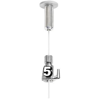 Gancho Para Colgar Cuadros , Soporte Para Techo Con Nylon De 2 M , Altura Regulable , Soporta Hasta 15 Kg , Incluye Taco Expansivo (5 Unidades)