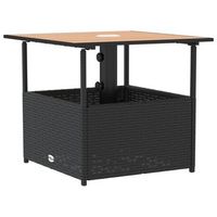 mesa de jardinrmesa para exterioresrmesa de patio agujero de sombrilla ratan negro 55x55x465 cm
