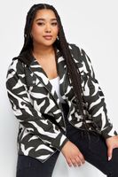 yours sobrecamisa blanca y negra cebra con capucha mujer curvy y tallas grandes yours
