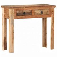 mesa consola madera de acacia y madera reciclada 905x30x75cm vidaxl