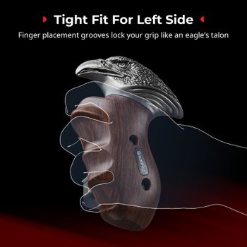 SmallRig - Empuñadura de Madera Giratoria de Lado Izquierdo con Abrazadera NATO, Empuñadura de Cabeza de Águila para Jaulas de Cámara/Monitor para Sony y Canon -4817