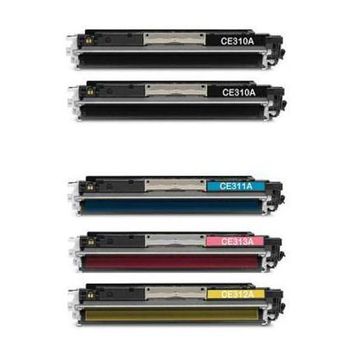 Compatible Multipack HP Colour LaserJet CP1025nw Printer Toner Cartridges (5 Pack) -CE310A