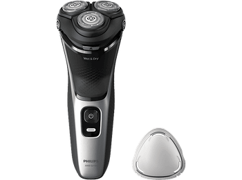 Afeitadora - Philips S3000 S3143/00, eléctrica, Seco y mojado, 60 min, Cortapatillas, Negro